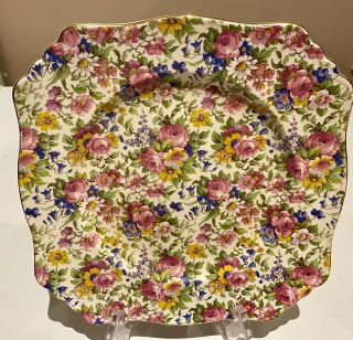 Vintage Antique Royal Winton Grimwades All Over Floral Chintz Plate Summertime
