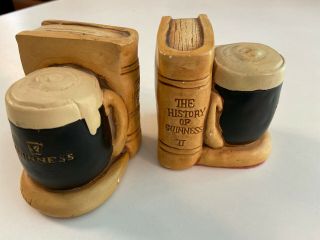 Vintage Curravordy Artware Handpainted Stoneware Guinness Bookends Ireland