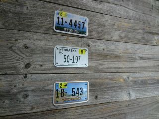 Wyoming And Nebraska Motorcycle License Plates All Paint Plates