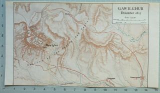 Map/battle Plan Gawilghur Dec 1803 Labada North West Gate Wellesley Stevenson