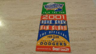 2001 Los Angeles Dodgers Blue Crew Fan Club Brochure - Eric Karros