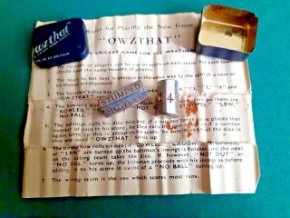 Owzthat Vintage Antique Miniature Novelty Cricket Tin Game Reg Trade Mark 533475