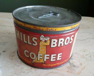 Vintage Hills Bros Coffee One Pound Tin/Can 