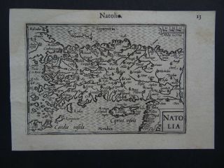 1609 Langenes Atlas Map Turkey - Cyprus - Asia Minor - Natolia - Natolie