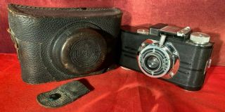 Vintage Argus Irc 35mm Film Camera W/ Collapsable Lens In Learther Case Verynice
