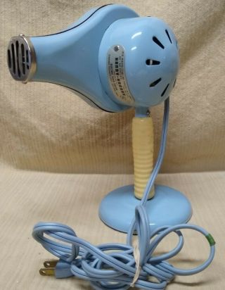 Vintage Handy Hannah Electric Hair Dryer Blue With Stand Mid Century