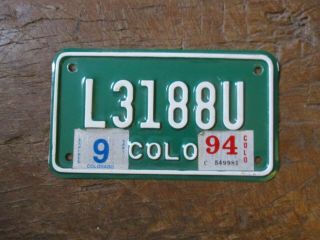 Colorado - Motorcycle License Plate Expired 1994 L3188u