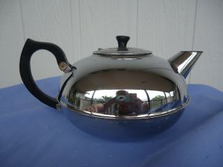 Vintage Britdis Chrome On Copper Teapot Zealand 6 Cup