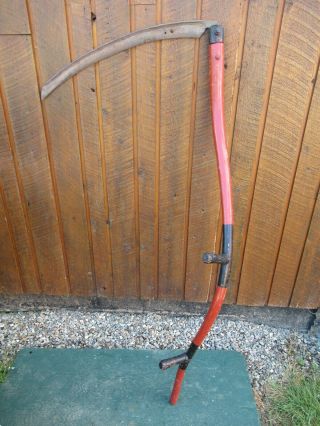 Great Vintage Antique 58 " Long Scythe Hay Grain Sickle Farm Tool Blade 25 " Long
