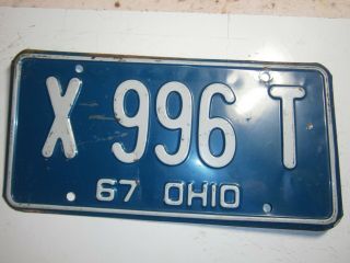 1967 Ohio License Plate Number X 996 T
