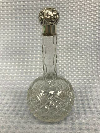 Victorian Cut Glass Silver - Topped Scent Bottle - Charles May Of Shoreditch 126