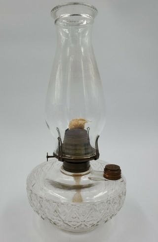 Antique Vintage Glass Oil Kerosene Hurricane Lamp Scovill Mfg Co