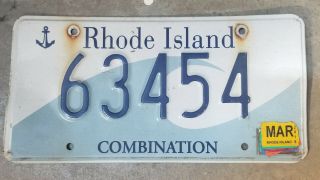 99 Cent Rhode Island Ocean State Wave License Plate Combination 63454