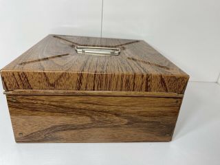 Vintage 50s Wooden Metal Porta File Box by Hamilton Skotch Kooler HAS KEY 3