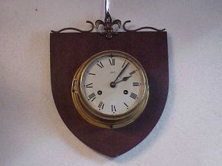 Vintage Schatz Royal Mariner 8 Day Brass Ships Bell Wall Clock Parts Repair C