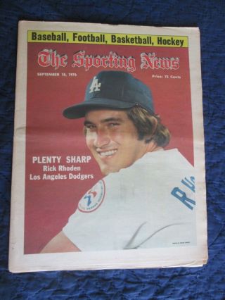 The Sporting News September 18,  1976 Rick Rhoden Los Angeles Dodgers