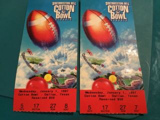 1997 Cotton Bowl Classic Football Tickets Kansas State Wildcats Vs Byu Cougars