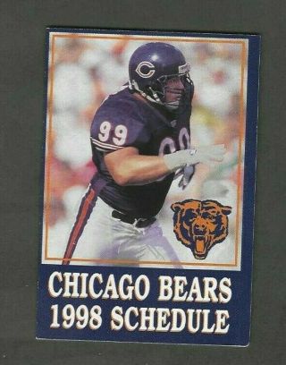 1998 Chicago Bears Pocket Schedule Sponsored By Coca Cola