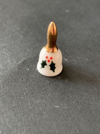 Vintage Carol Pongracic Ceramic Holly Bell Artisan Dollhouse Miniature 1:12