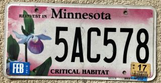 Minnesota Critical Habitat License Plate 5 Ac 578