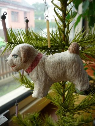 Vtg.  Papier Dog Christmas Tree Ornament