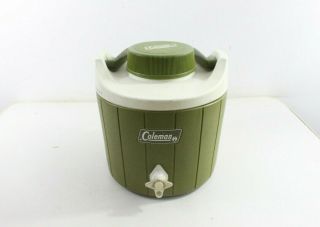 Vintage Avocado Green Coleman 1 Gallon Water Cooler Jug Rv Camping