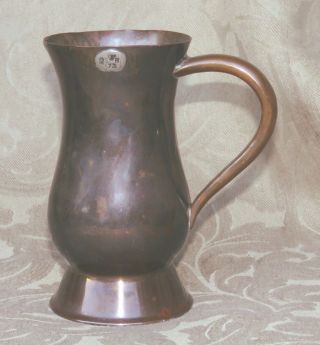 Antique Georgian Navy Military Copper Half Pint Rum Measures Footed Mug Tankard