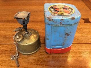 Vintage Optimus 80 Sweden Made Collectible Camping Stove in Blue Tin 2