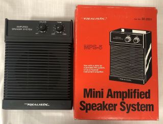 Vintage Realistic Mini Amplified Speaker System,  Mps - 5,  32 - 2031 Amplifier