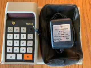 Texas Instruments Ti 2510 Vintage Calculator With Case And Power Supply