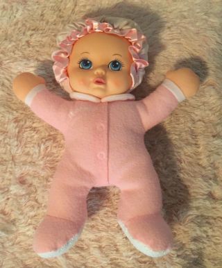 Vtg Playskool Pink 11 " My Very Soft Baby Doll Squeaker 1990