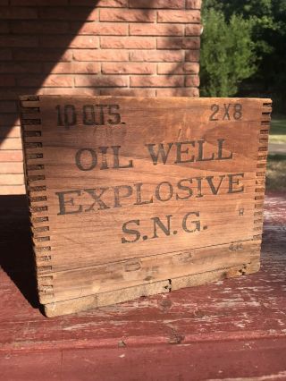 Explosives Wood Box Old Antique Dupont Vintage Oil Well Crate Gas High Case Sng