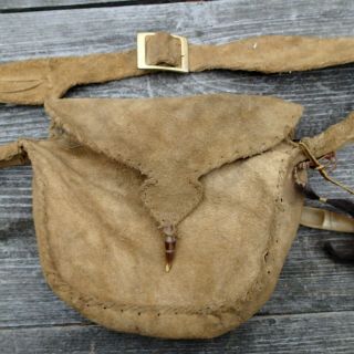 Vintage/antique Leather Possibles Bag,  Mountain Man,  Rendezvous,  Black Powder