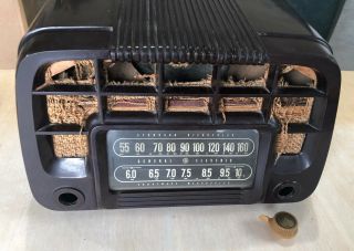 Vtg General Electric Ge Radio Model 220 Bakelite Tube Radio For Parts/repair