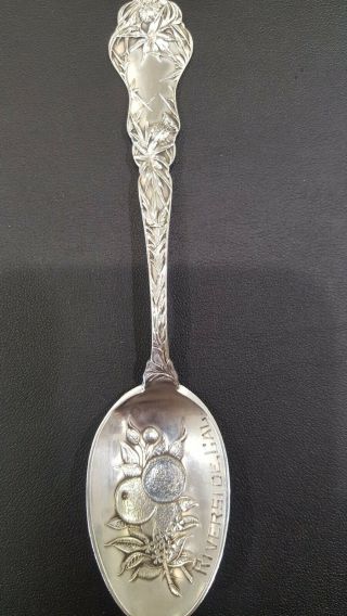 P&b Paye & Baker Sterling Silver Riverside California Souvenir Spoon.  18.  2gr.