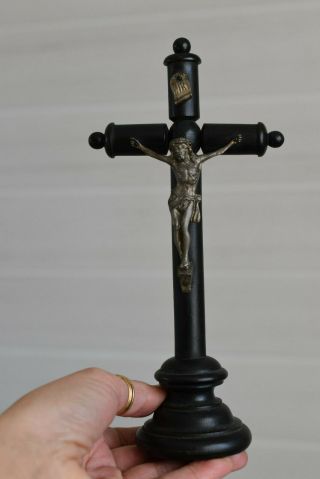 ⭐ Antique Religious Cross On The Base - Crucifix,  19th Century⭐