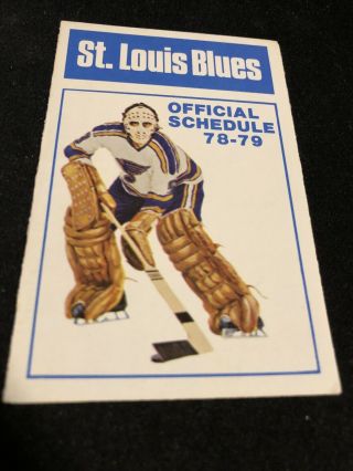 1978 - 79 St.  Louis Blues Hockey Pocket Schedule Mercantile Bank Version