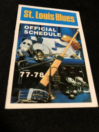 1977 - 78 St.  Louis Blues Hockey Pocket Schedule Mercantile Bank Version