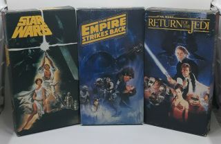 Vintage Star Wars Trilogy Vhs Set Cbs Fox Video Slip Covers See Picture