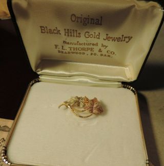 Vintage F.  L.  Thorpe & Co.  Deadwood Sd Black Hills 10k Gold Jewelry Pin