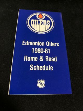 1980 - 81 Edmonton Oilers Hockey Pocket Schedule Safeway/cfrn Radio Version
