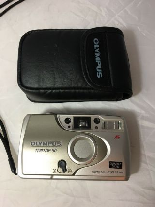 Vintage Olympus Trip Af 50 Point & Shoot 35mm Film Camera Quartz Date -