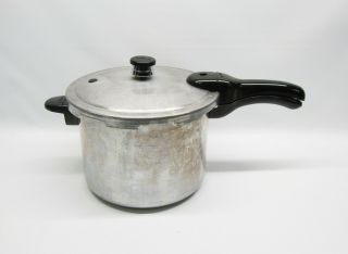 Vintage Presto 6 Quart Aluminum Pressure Cooker Model 409a