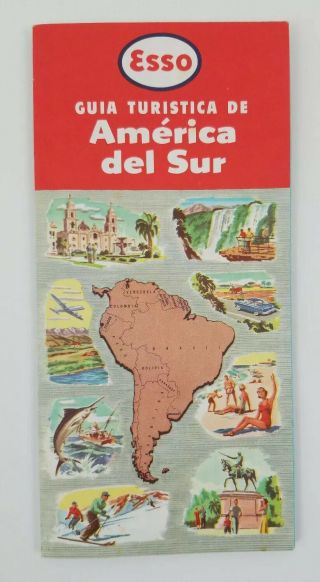 Vintage Road Map - Tourist Guide To South America Map