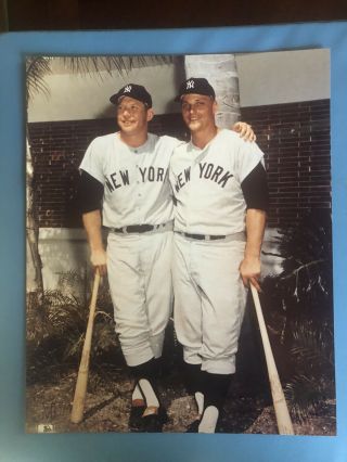 Mickey Mantle And Roger Maris 8x10 Color Photo York Yankees
