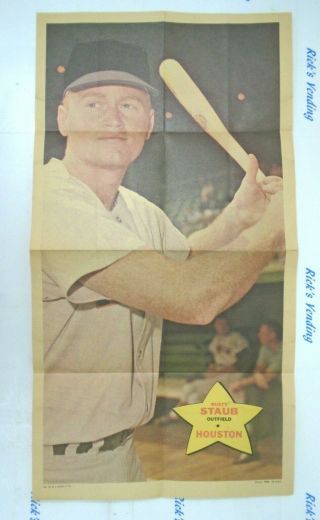 1968 Topps Baseball Poster 22 Of 24 Rusty Staub 18 " X 10 "