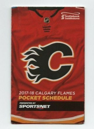 2017 - 18 Calgary Flames Pocket Schedule (sked) Sponsored By Scotiabank