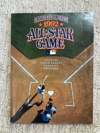 1992 Mlb Baseball All Star Game Program San Diego Padres