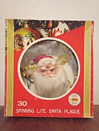 Vintage 31 Lite Light Christmas Tree Top Santa Lights Flash Spin 7 Inches