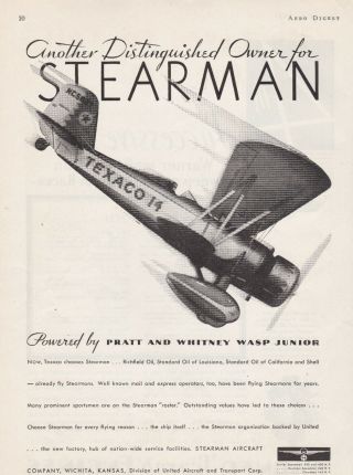 1931 Stearman Aircraft Ad 8/23/2020c
